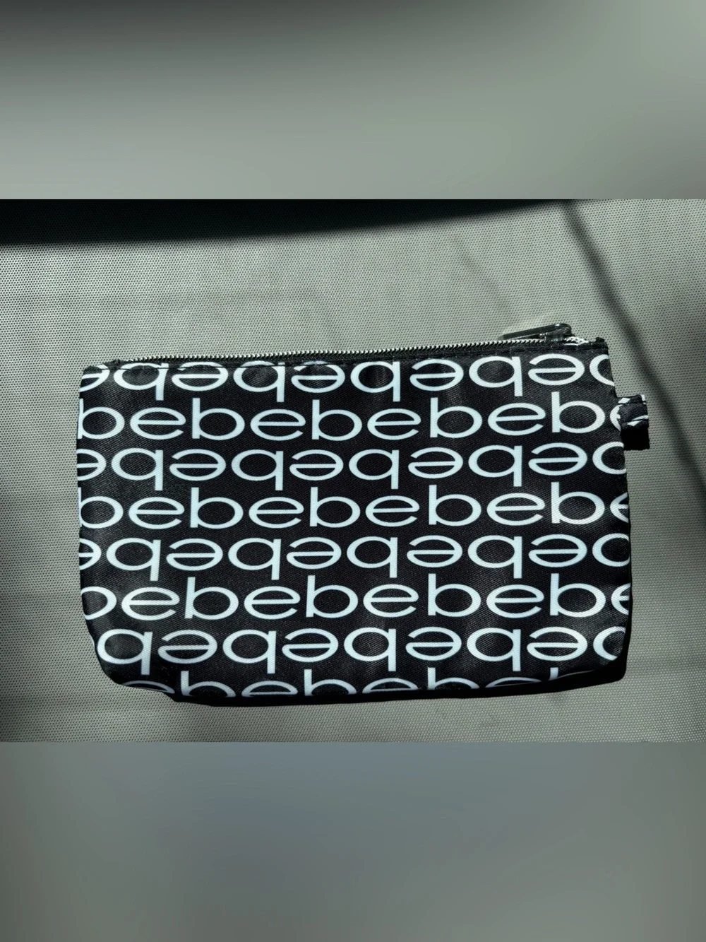 Bebe Black and White Logo Pouch